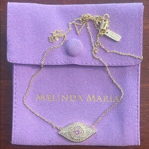 Melinda Maria Gold and Silver Eye Pendant Necklace